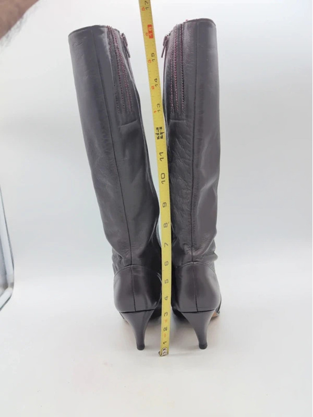 Vintage 80s Life Stride 6 Burgundy Leather Knee High Boots - Picture 3 of 10